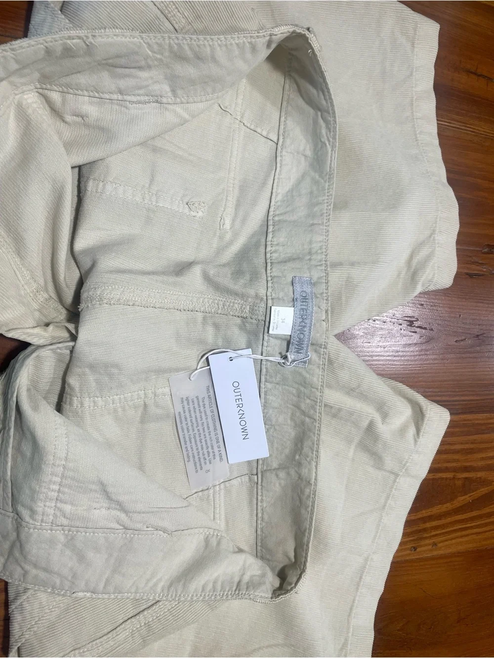 NWT Outerknown Men's Seventyseven Cord Utility Shorts / Color: Clay - Picture 4 of 6
